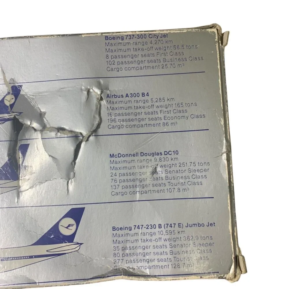 Schabak Lufthansa Diecast Boxed 4 Model Airplanes DC10 B737 A300 B747 1:600